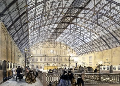 Stazione ferroviaria di Charing Cross, inciso dai fratelli Kell, fine anni 1860 da English School